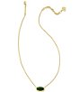 Color:Green Malachite - Image 2 - Elisa Gold Opal Pendant Necklace