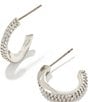 Color:Silver - Image 1 - Crystal Ella Huggie Hoop Earrings