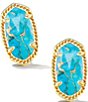 Color:Bronze Turquoise - Image 1 - Ellie Gold Stud Earrings
