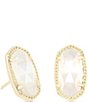 Color:Ivory MOP - Image 1 - Ellie Gold Stud Earrings