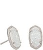 Color:Iridescent Drusy - Image 1 - Ellie Silver Stud Earrings