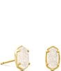 Color:Iridescent Drusy - Image 1 - Emilie Gold Stud Earrings
