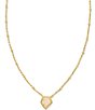 Color:Gold Iridescent Drusy - Image 1 - Framed Gold Tessa Drusy Satellite Short Pendant Necklace