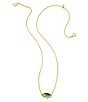 Color:Gold/Abalone - Image 2 - Genevieve Gold Short Pendant Necklace