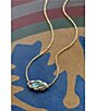 Color:Gold/Abalone - Image 3 - Genevieve Gold Short Pendant Necklace