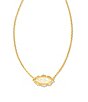 Color:Gold/Ivory Mother Of Pearl - Image 1 - Genevieve Gold Short Pendant Necklace