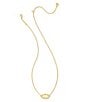 Color:Gold/Ivory Mother Of Pearl - Image 2 - Genevieve Gold Short Pendant Necklace