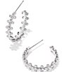 Color:White Crystal - Image 1 - Crystal Jada Small Hoop Earrings