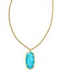 Color:Bronze Veined Turquoise Magnesite - Image 1 - Rae Gold Long Pendant Necklace