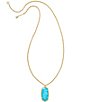 Color:Bronze Veined Turquoise Magnesite - Image 2 - Rae Gold Long Pendant Necklace
