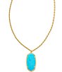 Color:Turquoise Magnesite - Image 1 - Rae Gold Long Pendant Necklace