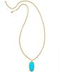 Color:Turquoise Magnesite - Image 2 - Rae Gold Long Pendant Necklace