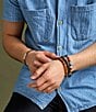 Color:Black Banded Agate - Image 2 - Scott Bros. Men's Cade Sterling Silver Beaded Bracelet