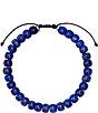 Color:Blue Lapis - Image 1 - Scott Bros. Men's Cade Sterling Silver Beaded Bracelet