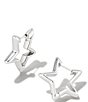 Color:Silver - Image 1 - Star Huggie Hoop Earrings