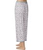 Color:White/Ditsy - Image 2 - Jersey Knit Falling Petals Floral Coordinating Cropped Sleep Pants