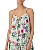 Color:Large Floral - Image 1 - Large Floral Print Woven Sleeveless V-Neck Sleep Top