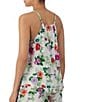 Color:Large Floral - Image 2 - Large Floral Print Woven Sleeveless V-Neck Sleep Top
