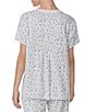 Color:White/Animal - Image 2 - Marsh Animal Print Short Sleeve Knit Coordinating Sleep Top