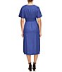 Color:Navy - Image 2 - Short Sleeve Smocked Waist A-Line Midi Dress