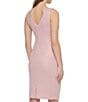Color:Pink - Image 2 - Stretch Shimmer Cowl Neck Sleeveless Ruched Sheath Dress