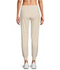 Color:Birch - Image 2 - High Rise Slim Sueded Jersey Moisture Wicking Pull-On Joggers