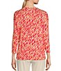 Color:Brushstroke - Image 2 - Knit Jersey Brushstroke 3/4 Sleeve Perfect Tee Shirt
