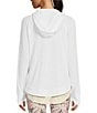 Color:White - Image 2 - Long Sleeve Zip Front Thumb Hole Hoodie