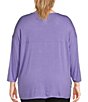 Color:Aster Purple - Image 2 - Plus Size Knit 3/4 Sleeve Perfect Tee