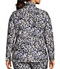 Color:Abstract Splatter - Image 2 - Plus Size Knit Long Sleeve 1/2 Zip Pullover