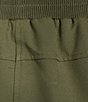 Color:Dusty Olive - Image 3 - Woven Elastic Waist Flap Pocket Pull-On Ankle Jogger
