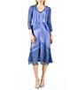 Color:Fregatta Blue Ombre - Image 1 - 3/4 Sleeve 2-Piece Jacket Dress