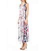 Color:Paisley Bloom - Image 3 - Charmeuse Chiffon Floral Print V-Neckline Sleeveless Midi Dress