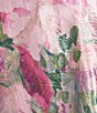 Color:Bouquet Rose - Image 3 - Charmeuse Floral Print V-Neck 3/4 Sleeve Midi Dress