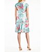 Color:Bright Bouquet - Image 2 - Floral Print V-Neck Short Sleeve A-Line Dress