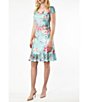 Color:Bright Bouquet - Image 3 - Floral Print V-Neck Short Sleeve A-Line Dress