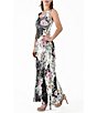 Color:daisy vine - Image 3 - Lace Floral Pleated Charmeuse V-Neck Sleeveless Asymmetrical Ruffle Dress