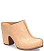 Color:Natural - Image 1 - Sagano Leather Block Heel Mules