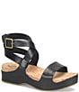 Color:Black - Image 1 - Yadira Leather Ankle Strap Platform Sandals