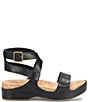 Color:Black - Image 2 - Yadira Leather Ankle Strap Platform Sandals