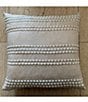 Color:Multi - Image 3 - Couching Striped Embroidered Square Decorative Pillow