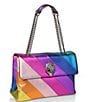 Color:Multi - Image 3 - Kensington Metallic Rainbow Stripe XXL Shoulder Bag