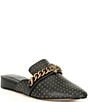 Color:Black - Image 1 - Chelsea Leather Studded Chain Detail Mules
