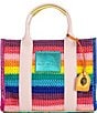 Color:Multi - Image 1 - Crochet Small Southbank Stripe Rainbow Pattern Tote Bag