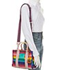 Color:Multi - Image 5 - Crochet Small Southbank Stripe Rainbow Pattern Tote Bag