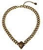 Color:Antique Gold - Image 1 - Eagle Curb Chain Collar Necklace