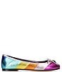 Color:Multi - Image 2 - Metallic Rainbow Leather Eagle Bow Ballerina Flats