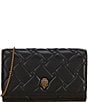 Color:Black - Image 1 - Extra Mini Leather Quilted Wallet On Chain Crossbody Bag