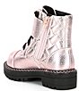 Color:Pink - Image 3 - Girls' Kensington Metallic Leather Strap Boots (Toddler)