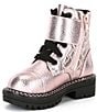 Color:Pink - Image 4 - Girls' Kensington Metallic Leather Strap Boots (Toddler)